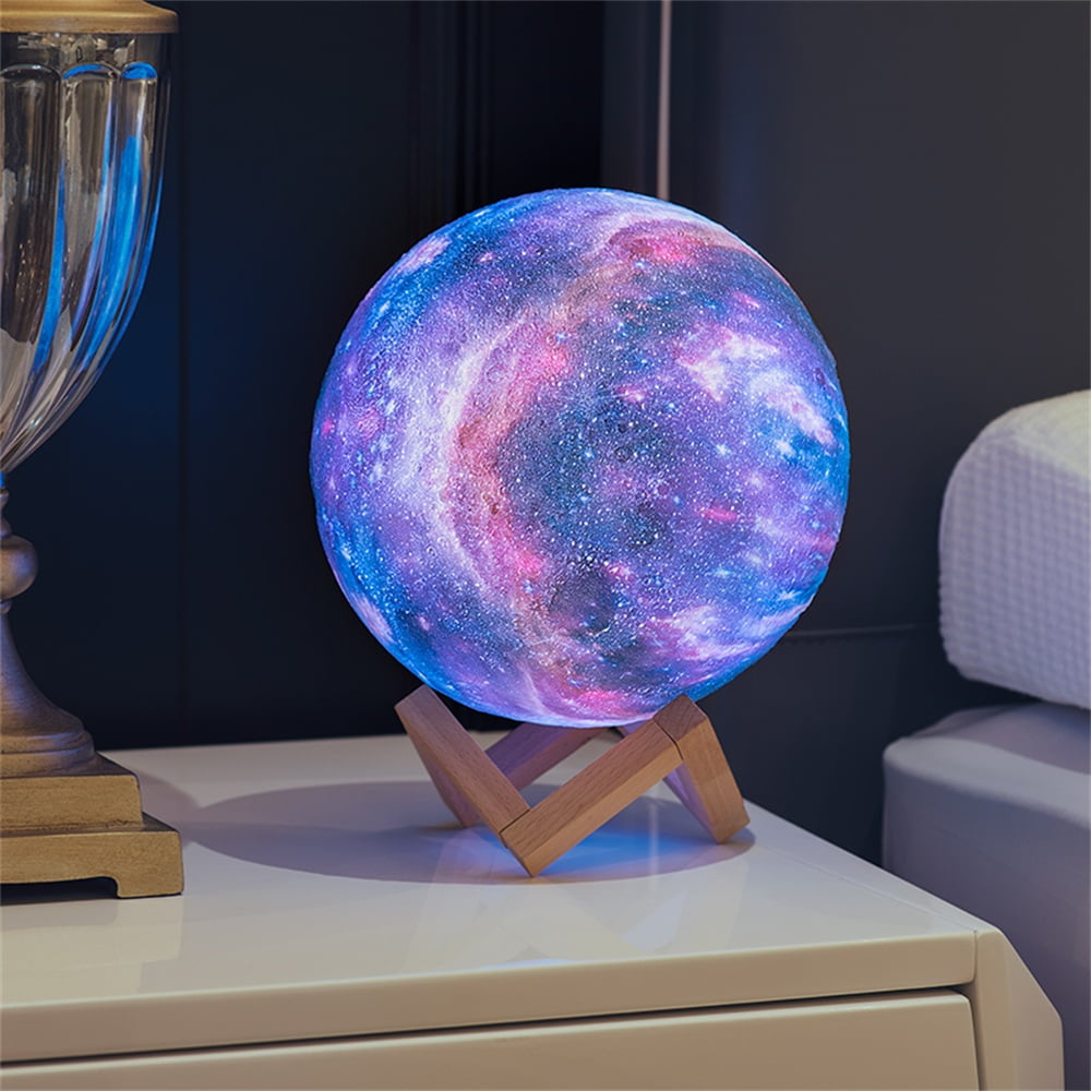 16 Colors RGB Moon Light with Stand & Remote Control, Remote & Touch Control USB Lamp