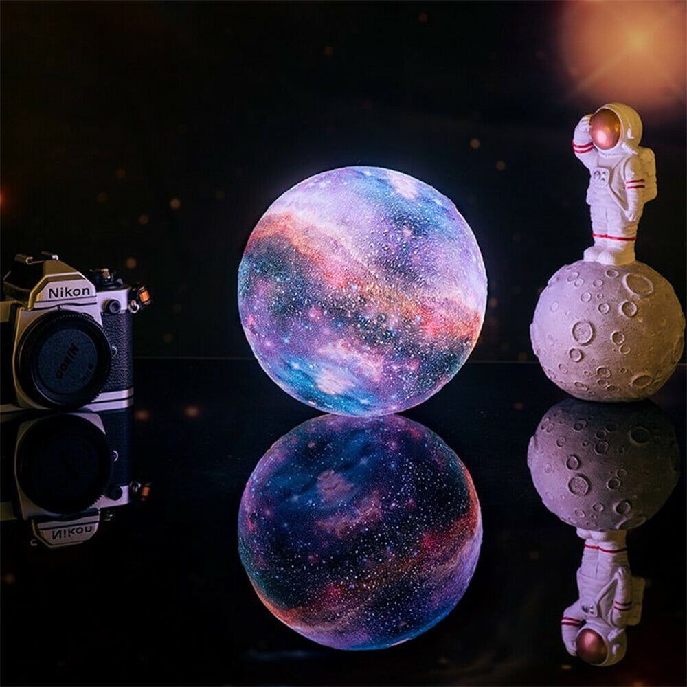 16 Colors RGB Moon Light with Stand & Remote Control, Remote & Touch Control USB Lamp