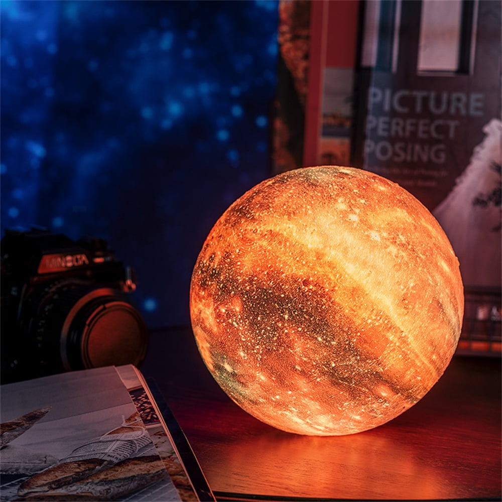 16 Colors RGB Moon Light with Stand & Remote Control, Remote & Touch Control USB Lamp