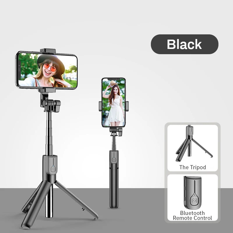 4 in 1 Wireless Bluetooth Compatible Selfie Stick LED Ring Light Extendable Handheld Tripod