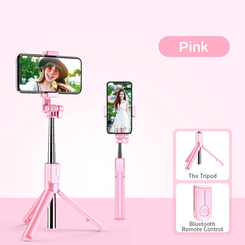 4 in 1 Wireless Bluetooth Compatible Selfie Stick LED Ring Light Extendable Handheld Tripod